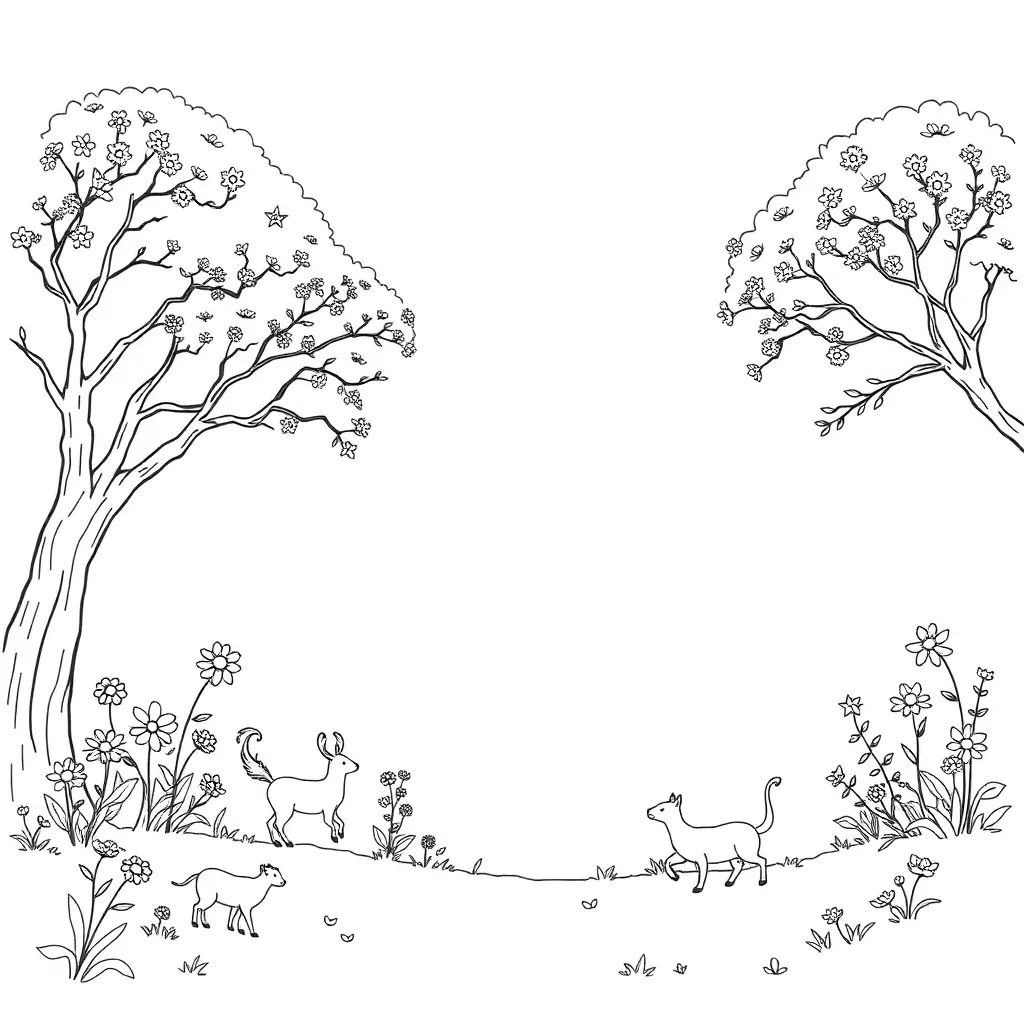Nature coloring page