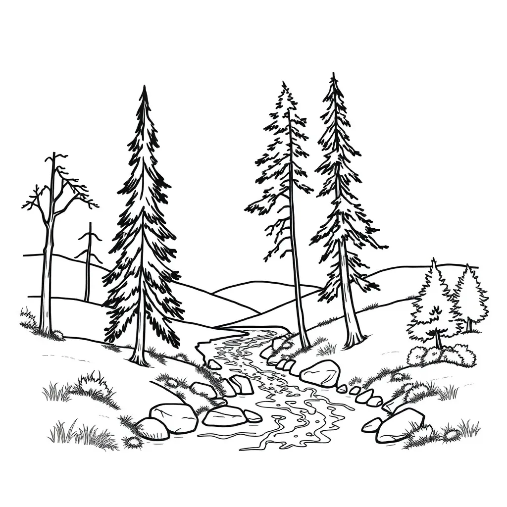 Nature coloring page