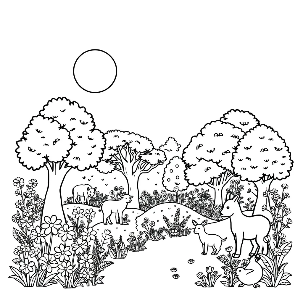 Nature coloring page