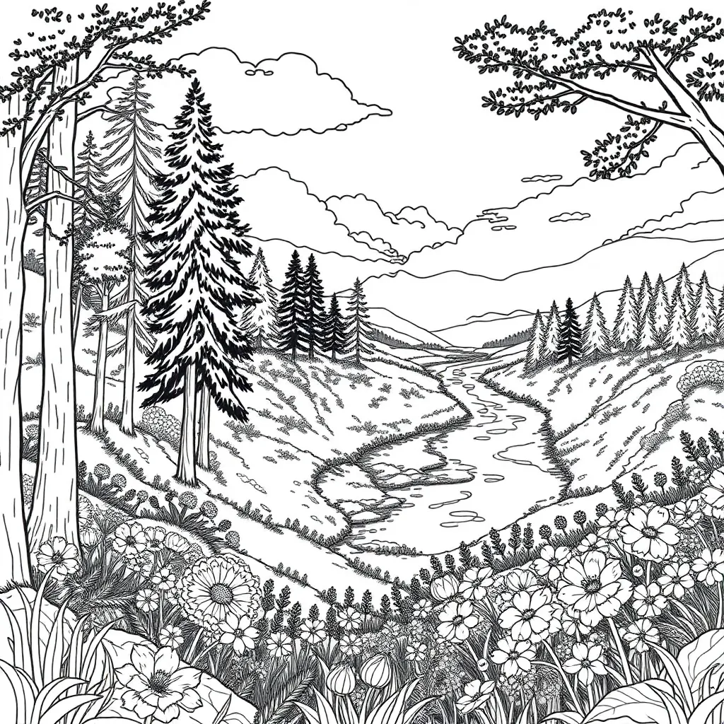 Nature coloring page