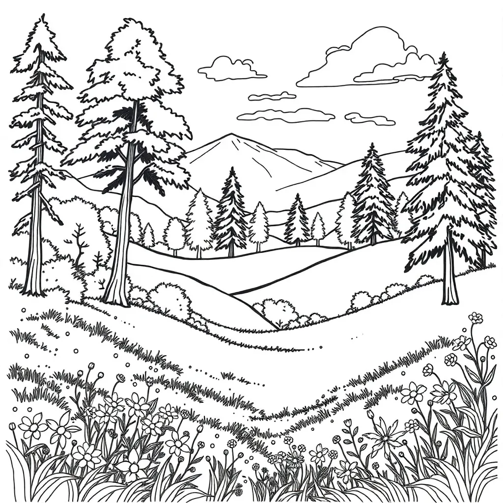 Nature coloring page