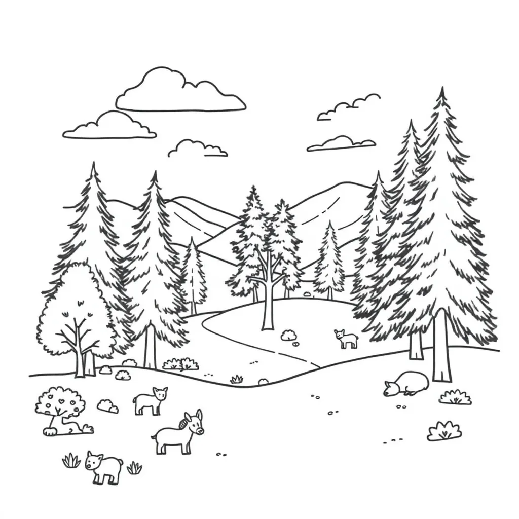 Nature coloring page