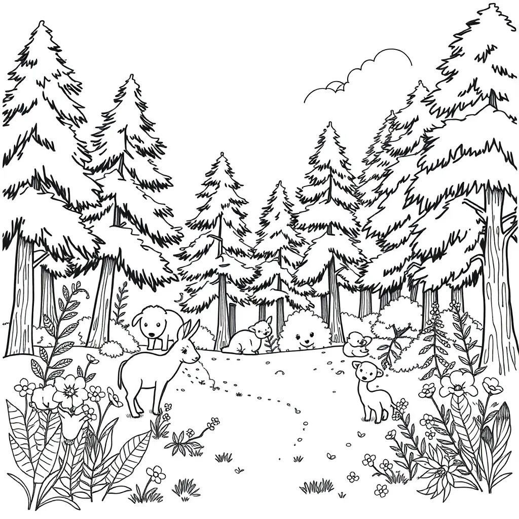 Nature coloring page