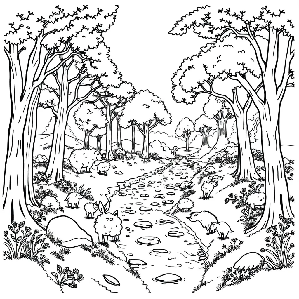 Nature coloring page