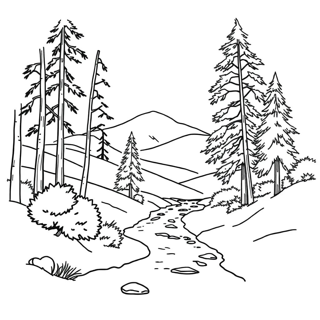 Nature coloring page