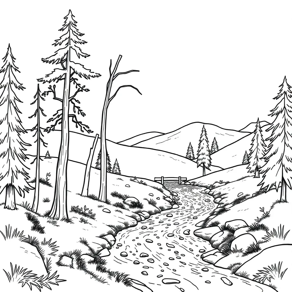 Nature coloring page