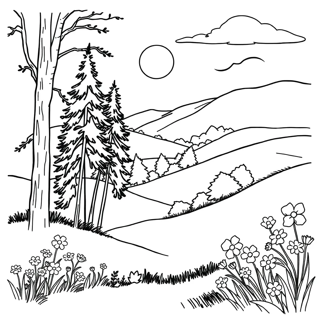 Nature coloring page