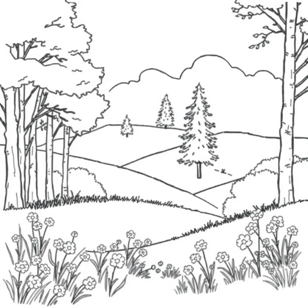 Nature coloring page