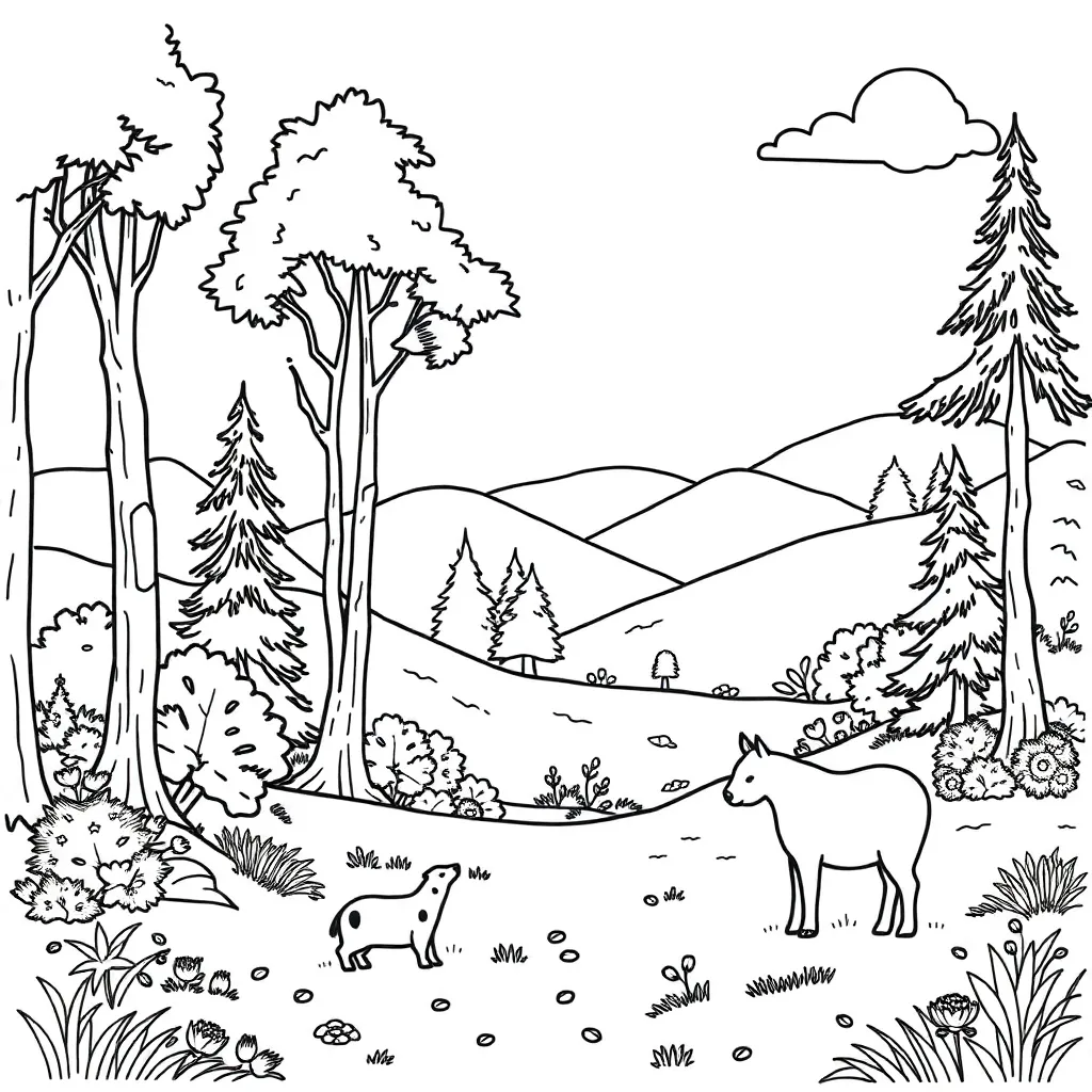 Nature coloring page