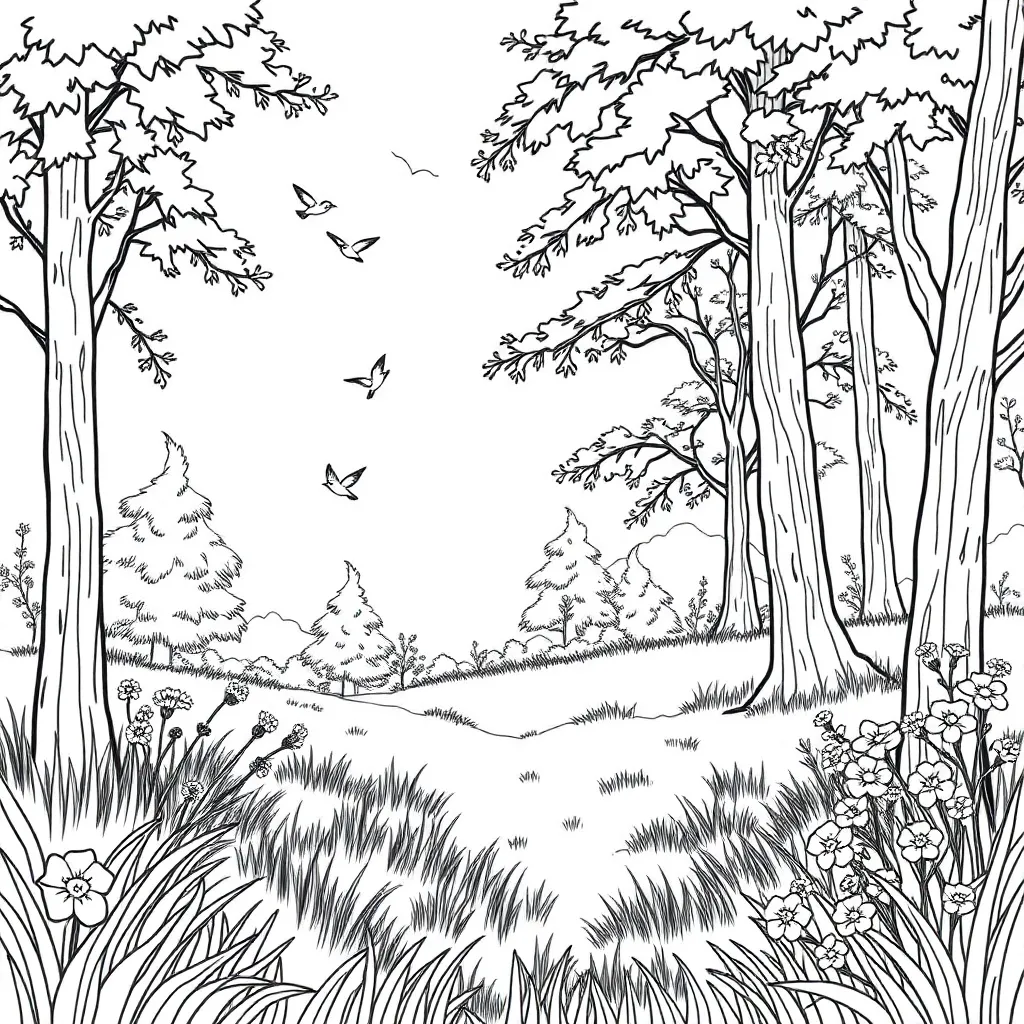 Nature coloring page