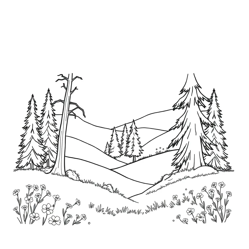 Nature coloring page