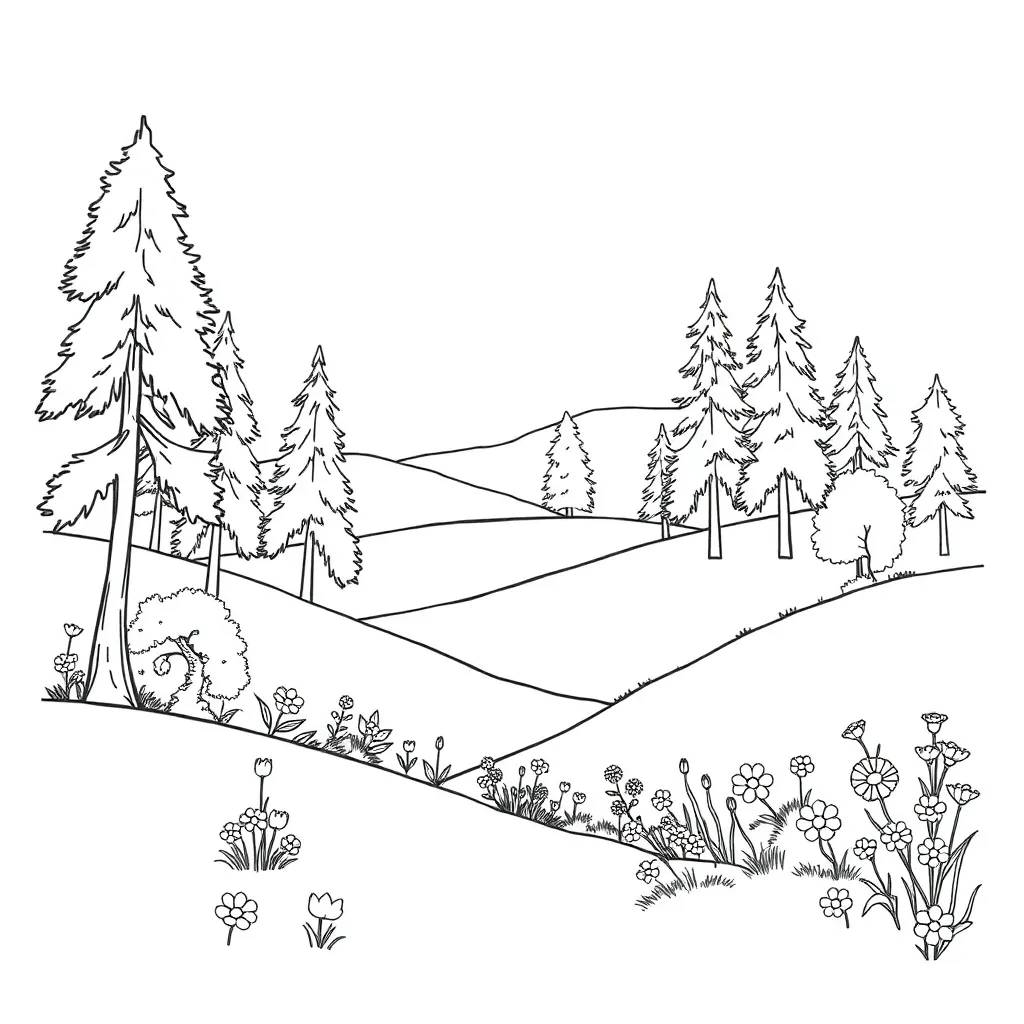 Nature coloring page