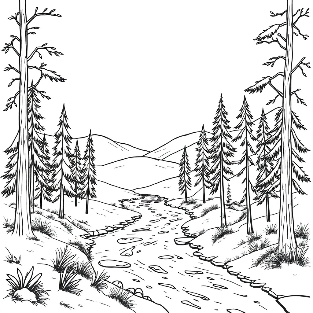 Nature coloring page