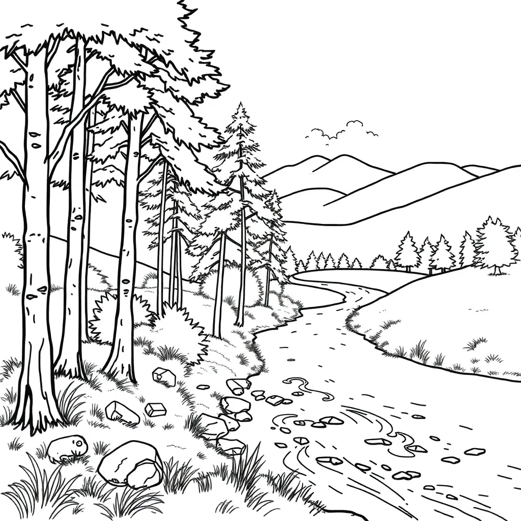 Nature coloring page