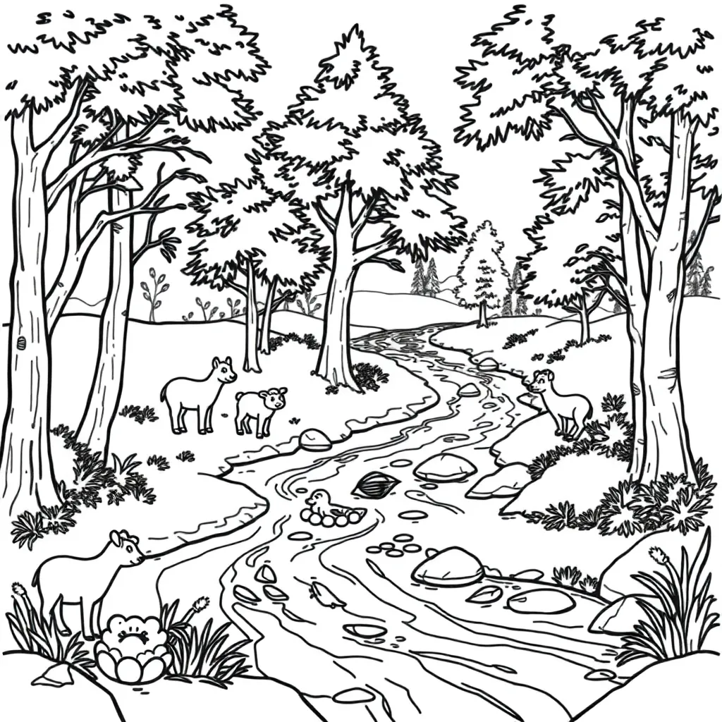 Nature coloring page