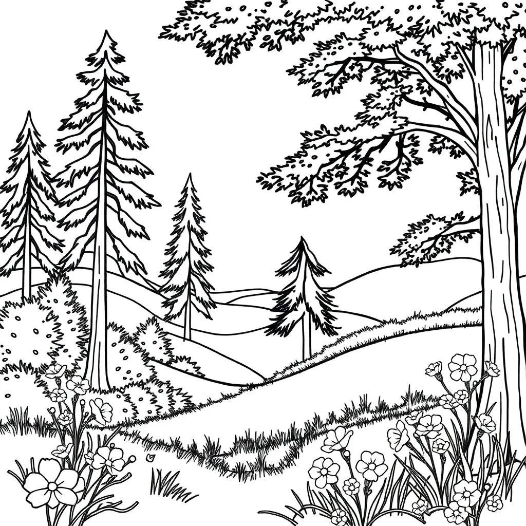 Nature coloring page