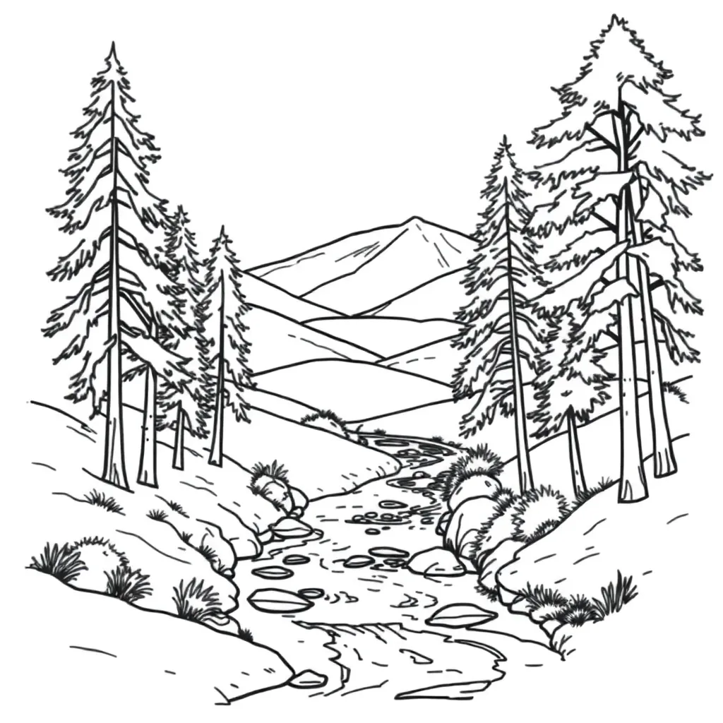 Nature coloring page