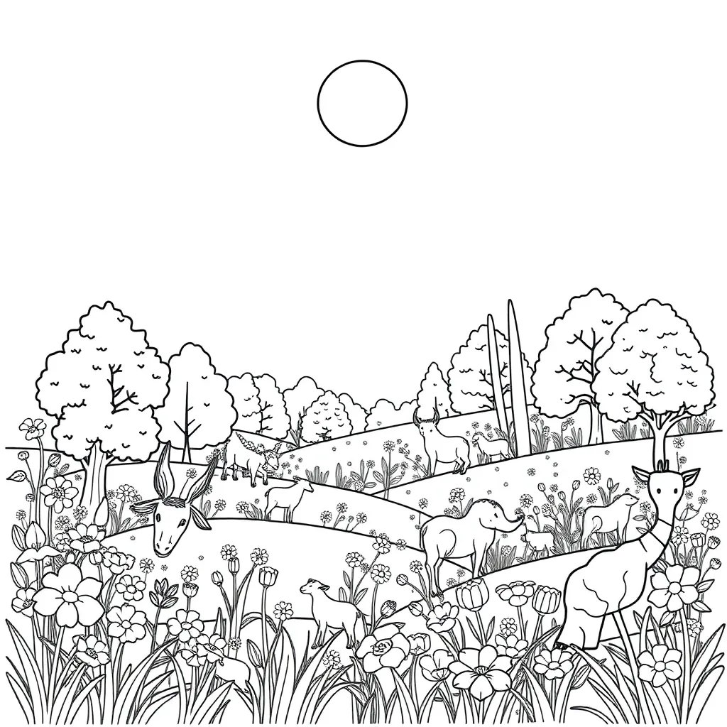 Nature coloring page