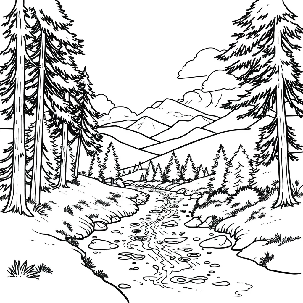 Nature coloring page