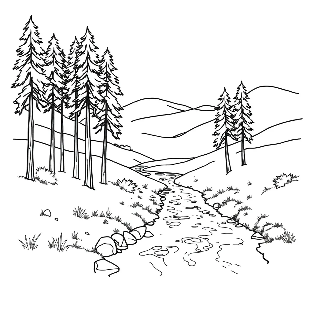 Nature coloring page