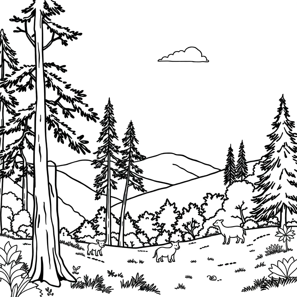 Nature coloring page