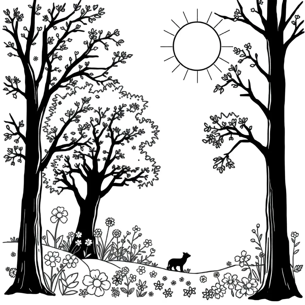 Nature coloring page