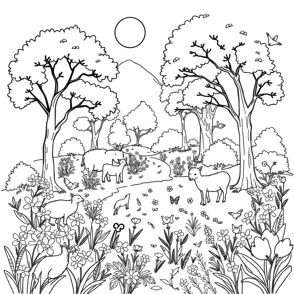 Nature coloring page