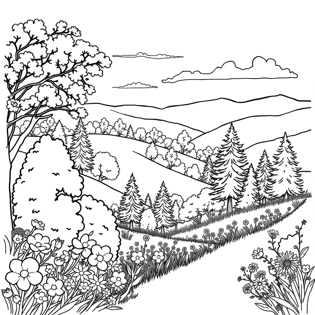 Nature coloring page