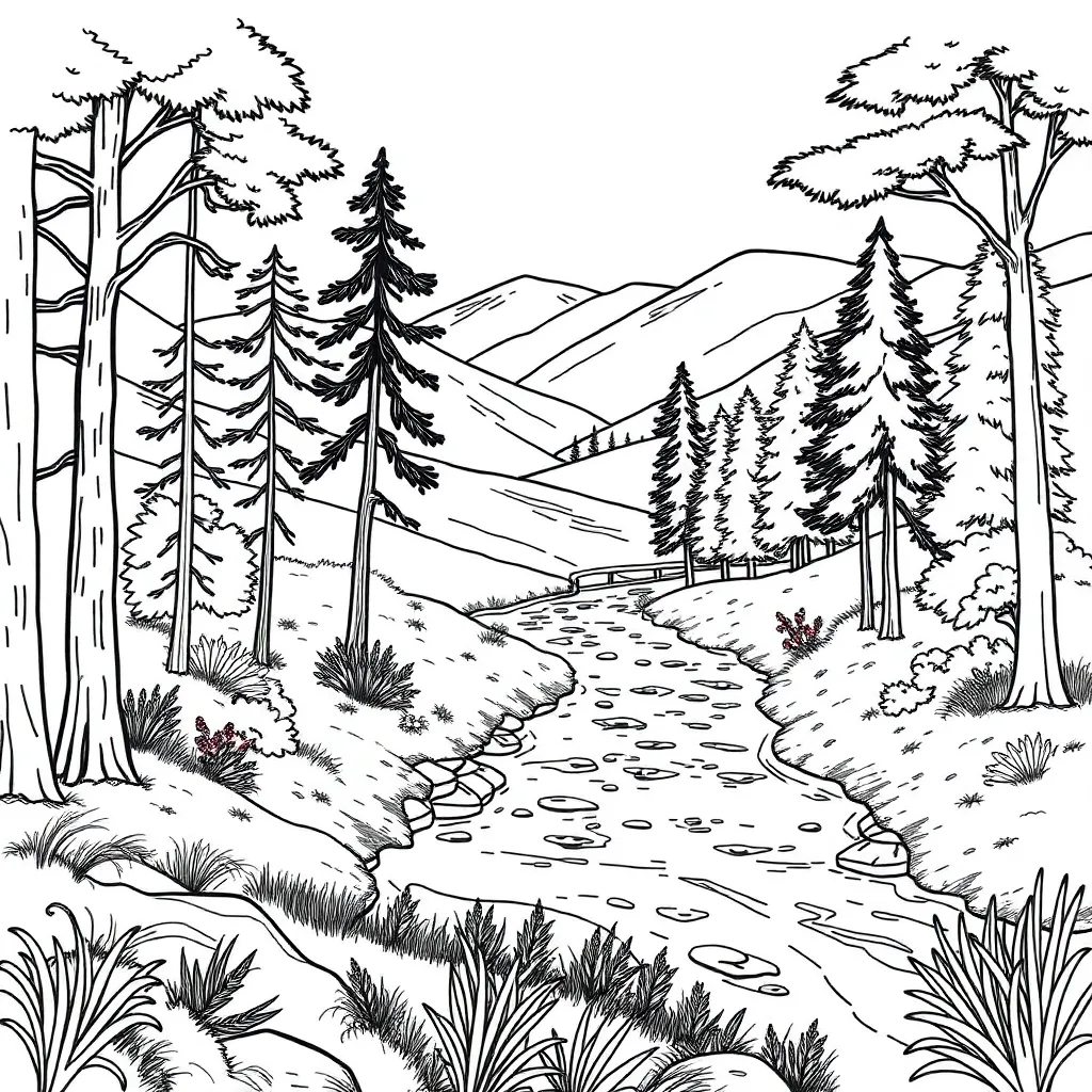 Nature coloring page