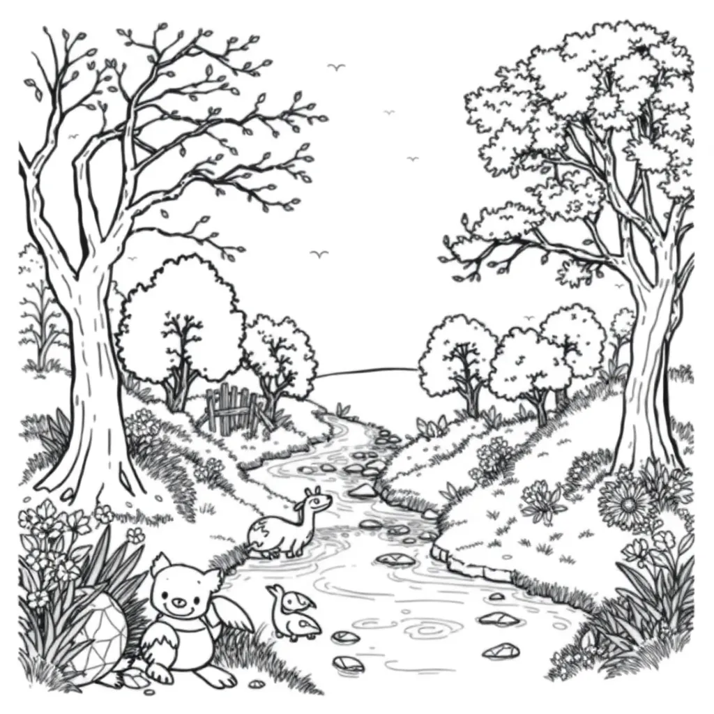 Nature coloring page