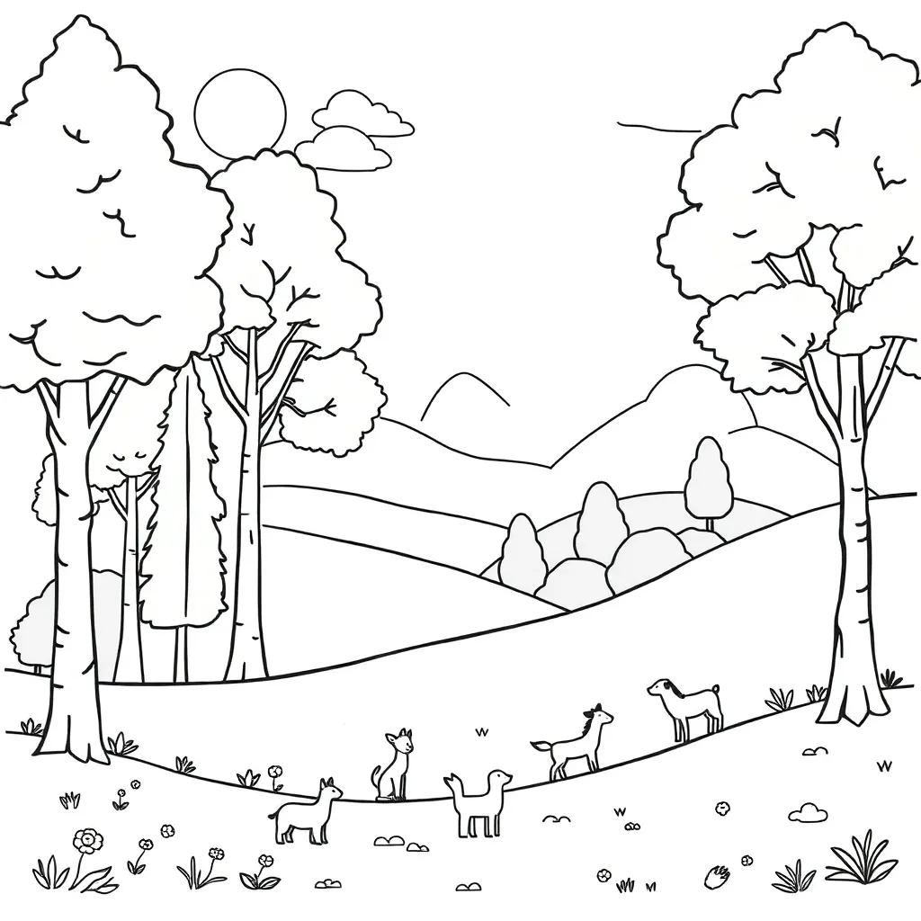 Nature coloring page