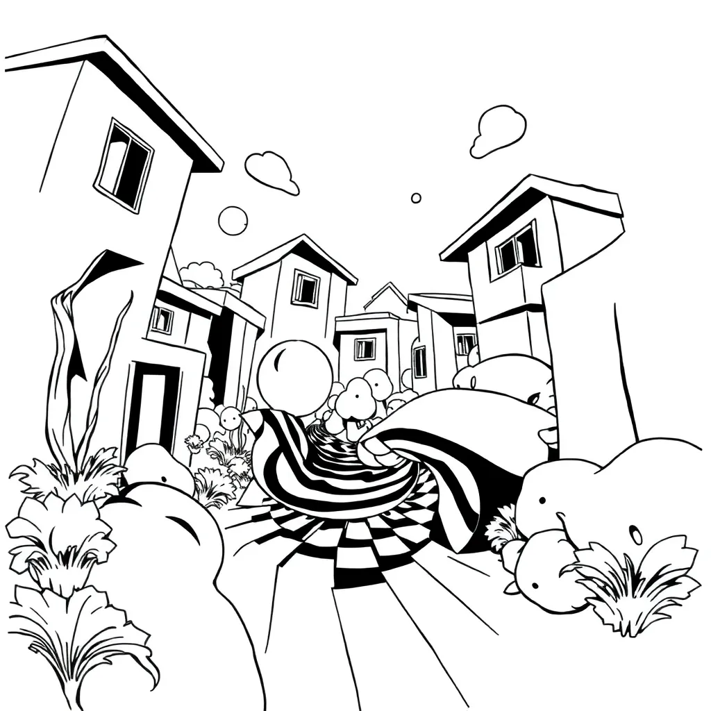Optical Illusion coloring page