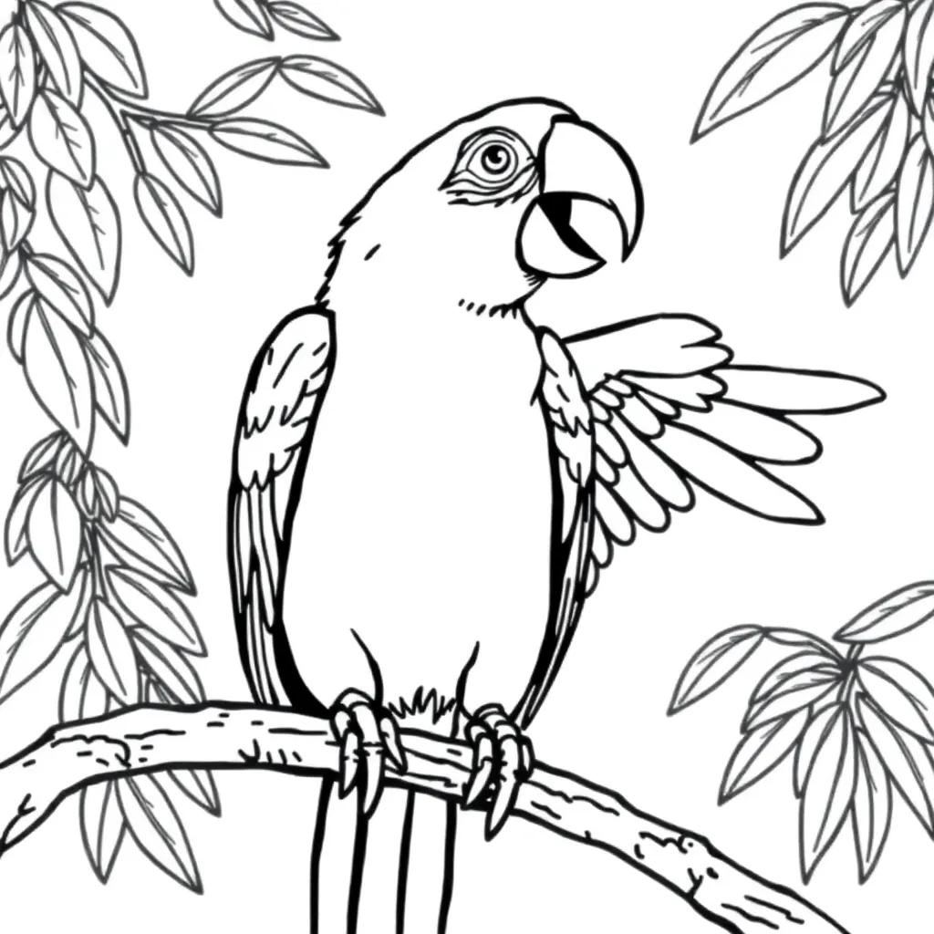 Parrot coloring page