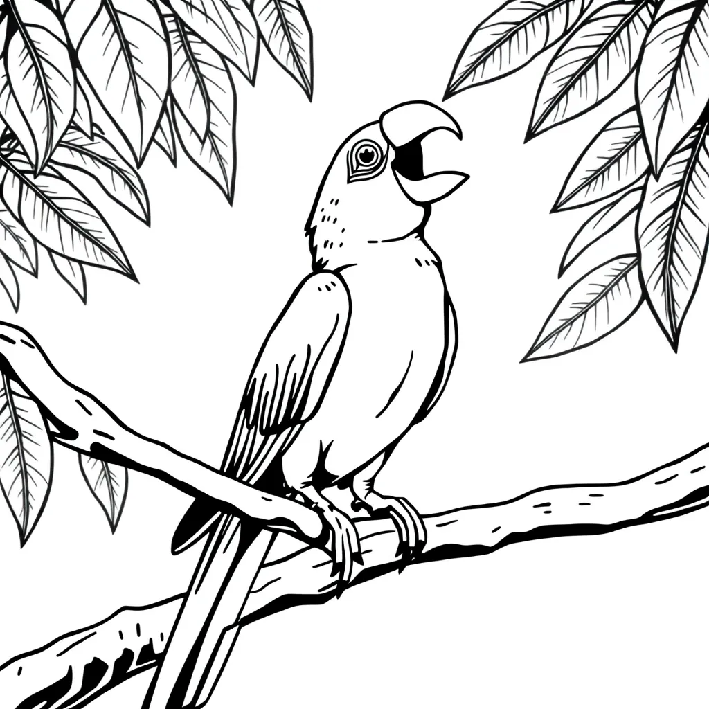 Parrot coloring page