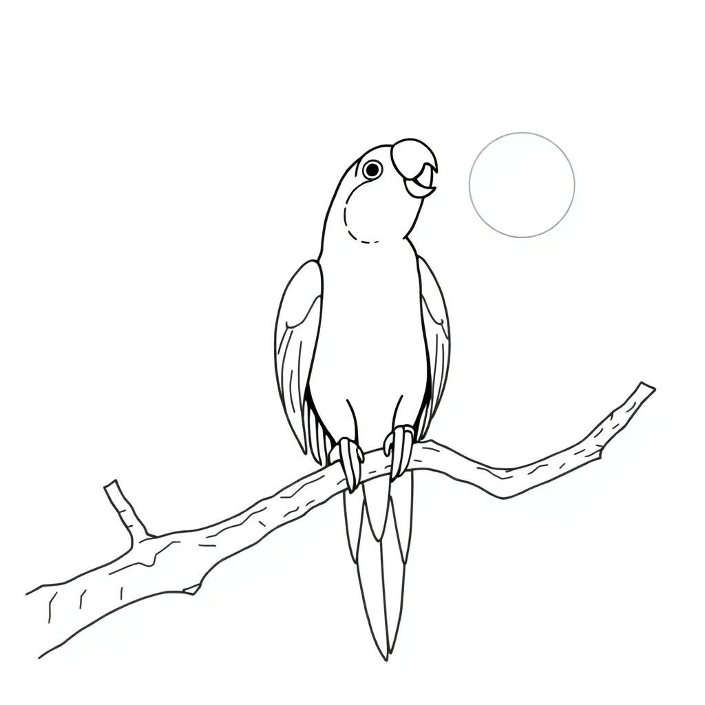 Parrot coloring page