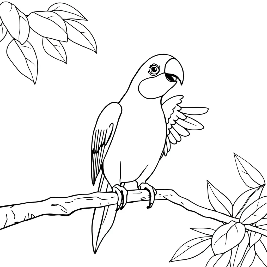 Parrot coloring page