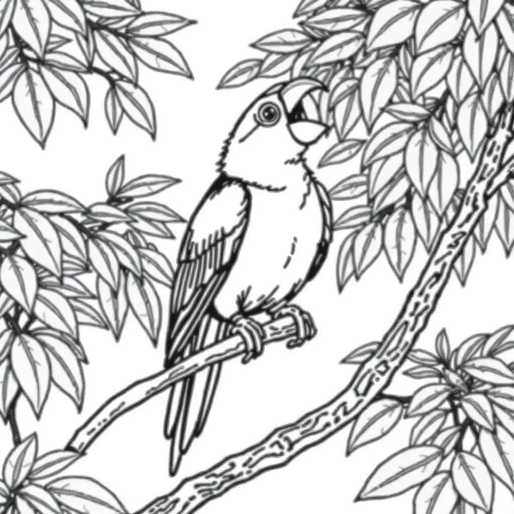 Parrot coloring page
