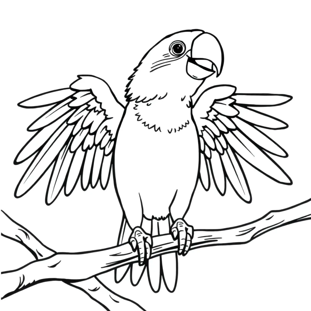 Parrot coloring page