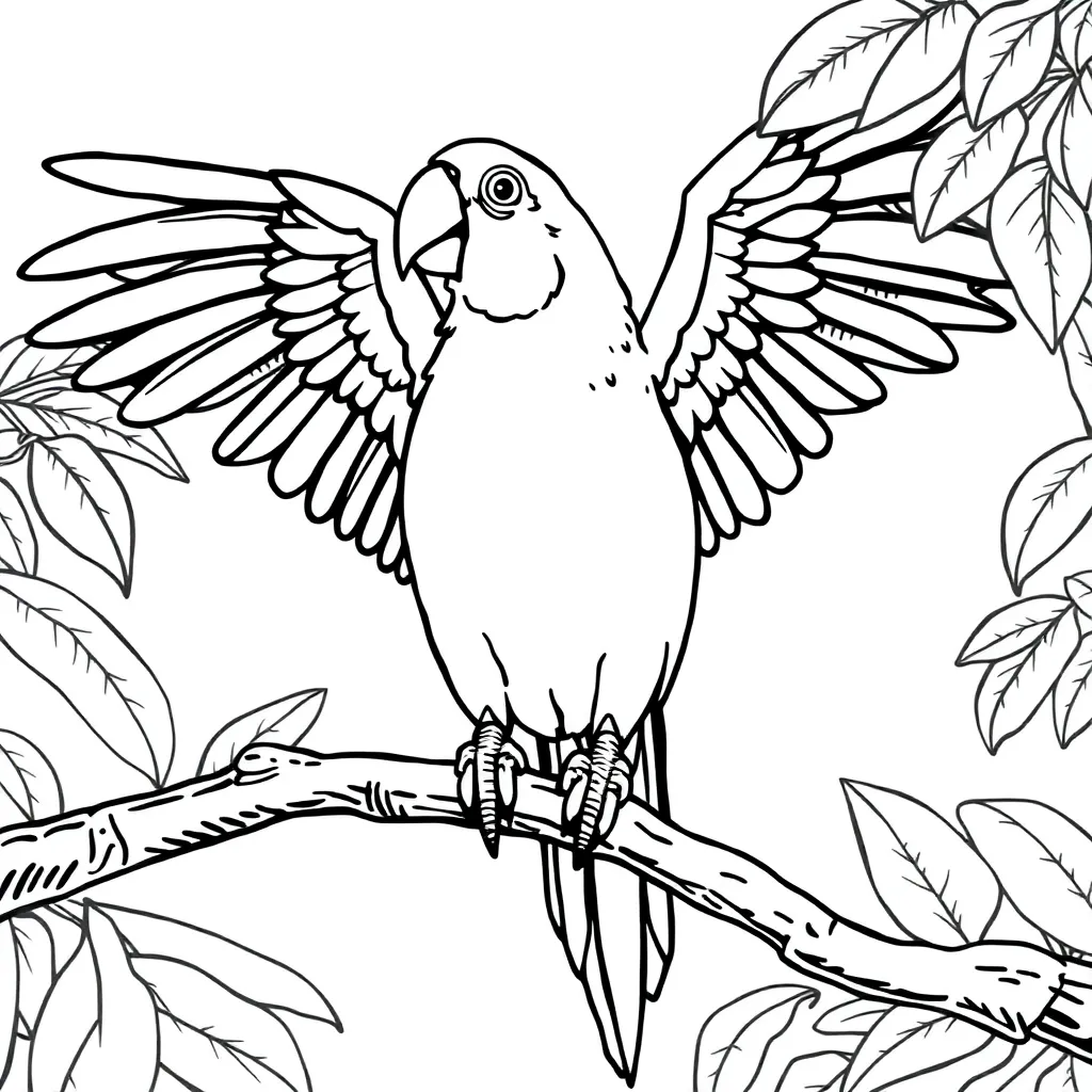 Parrot coloring page
