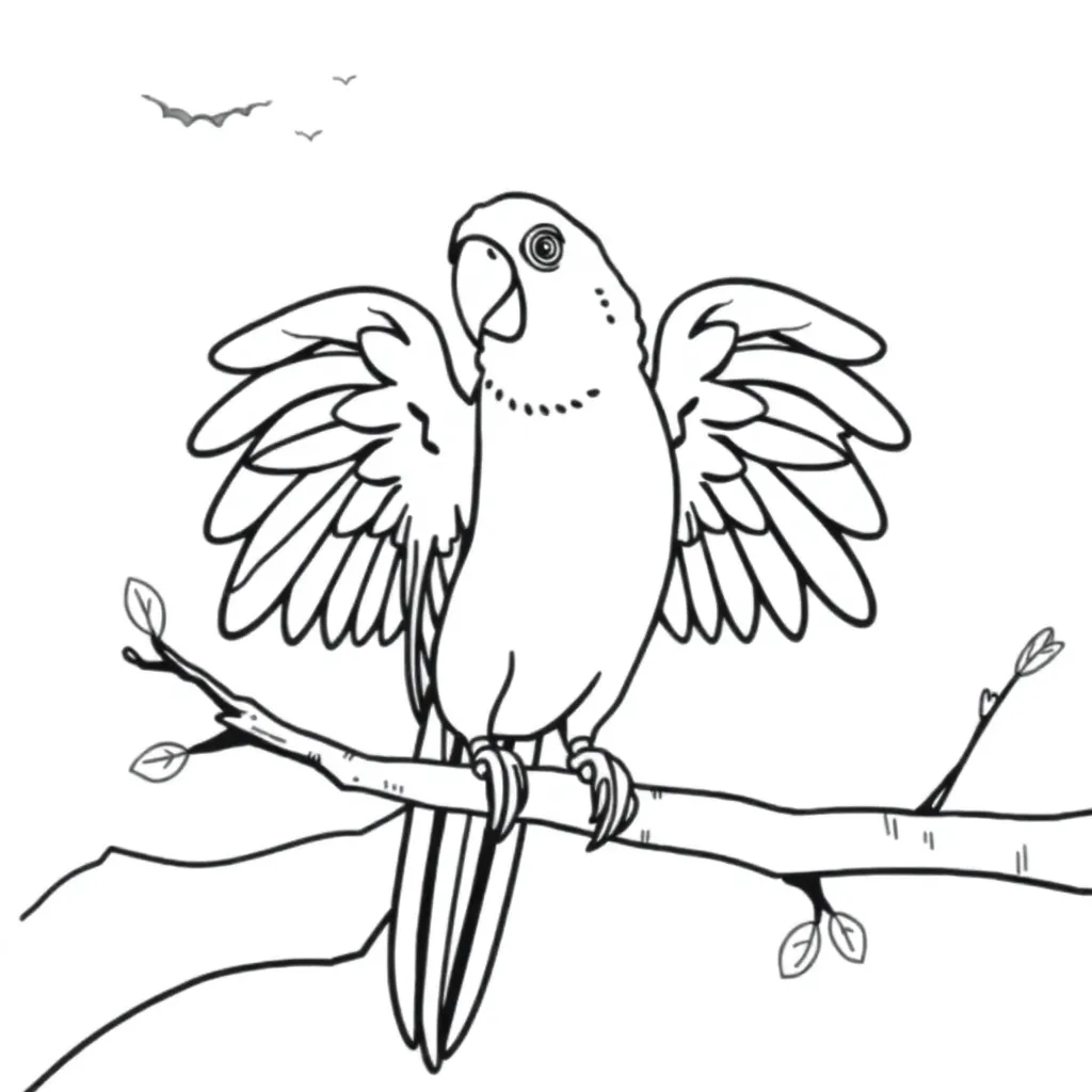 Parrot coloring page