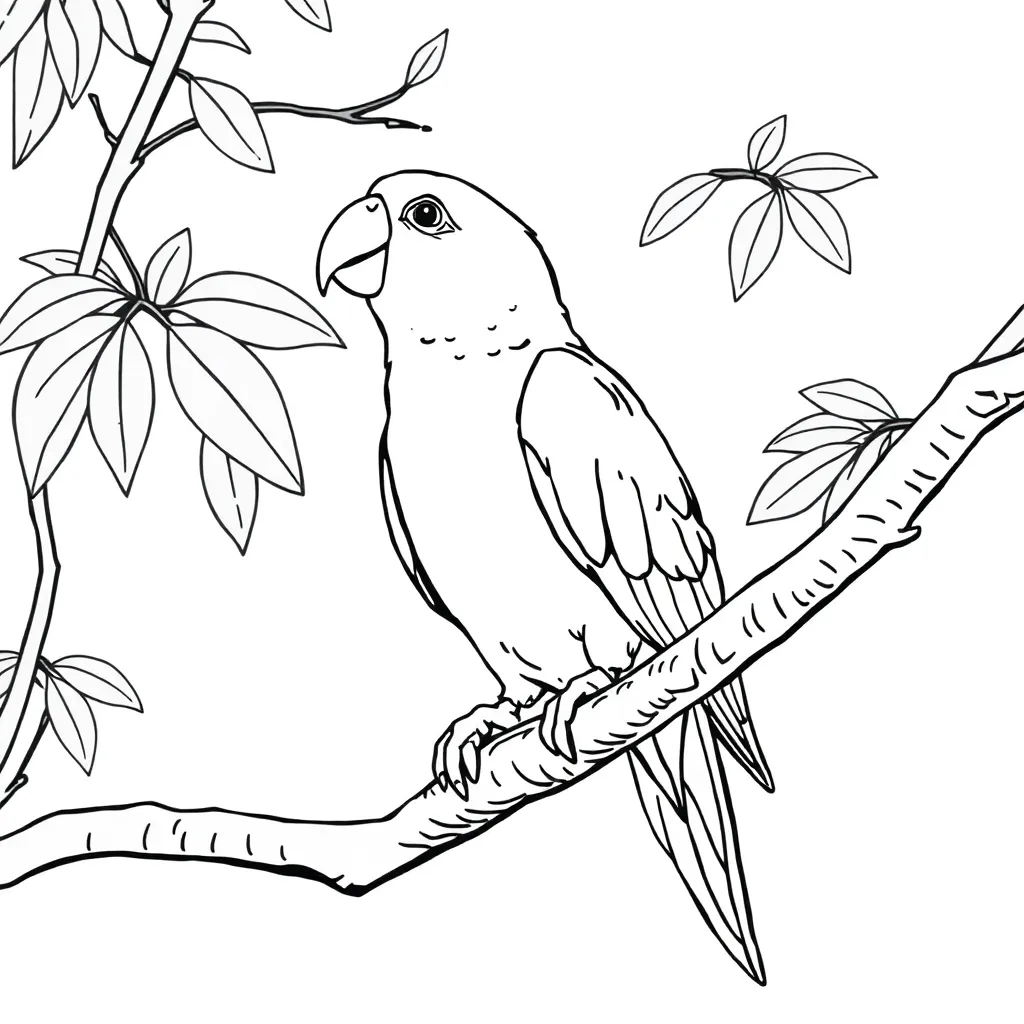 Parrot coloring page