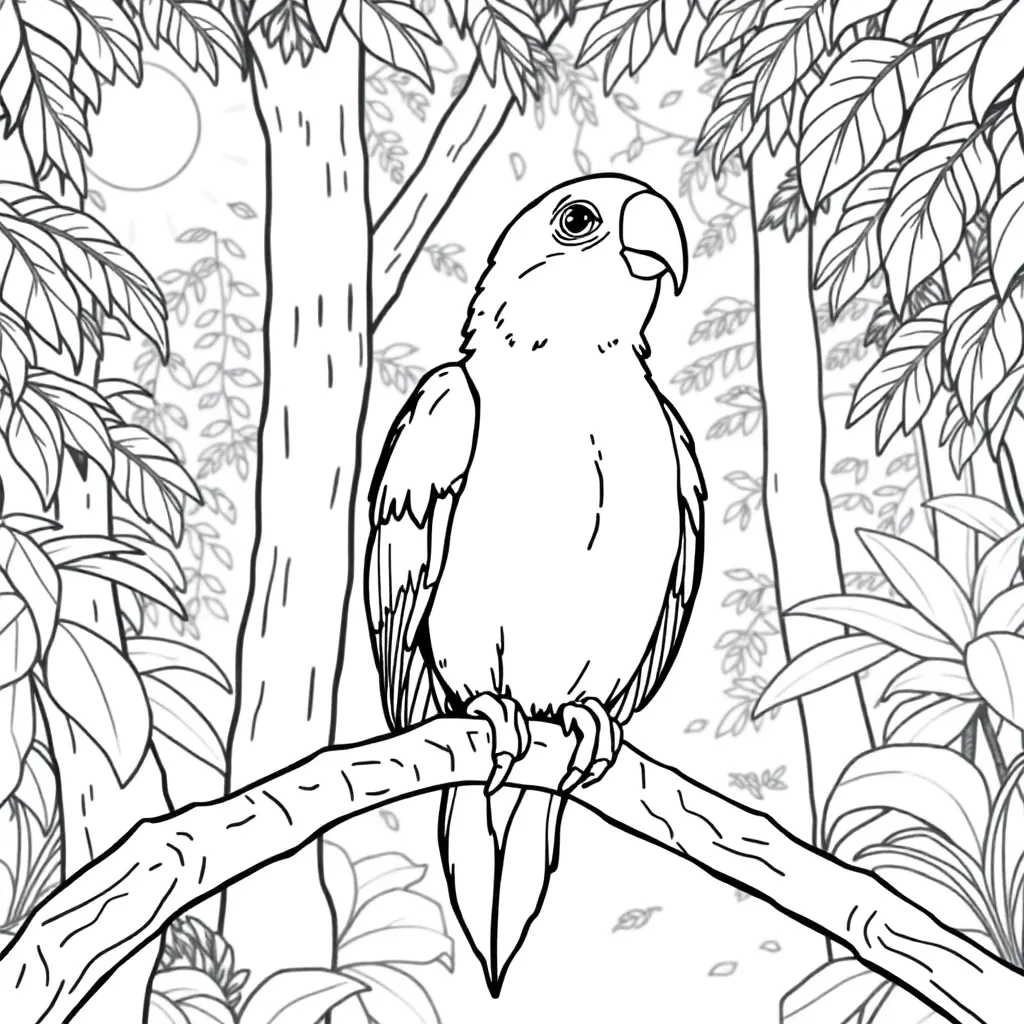 Parrot coloring page