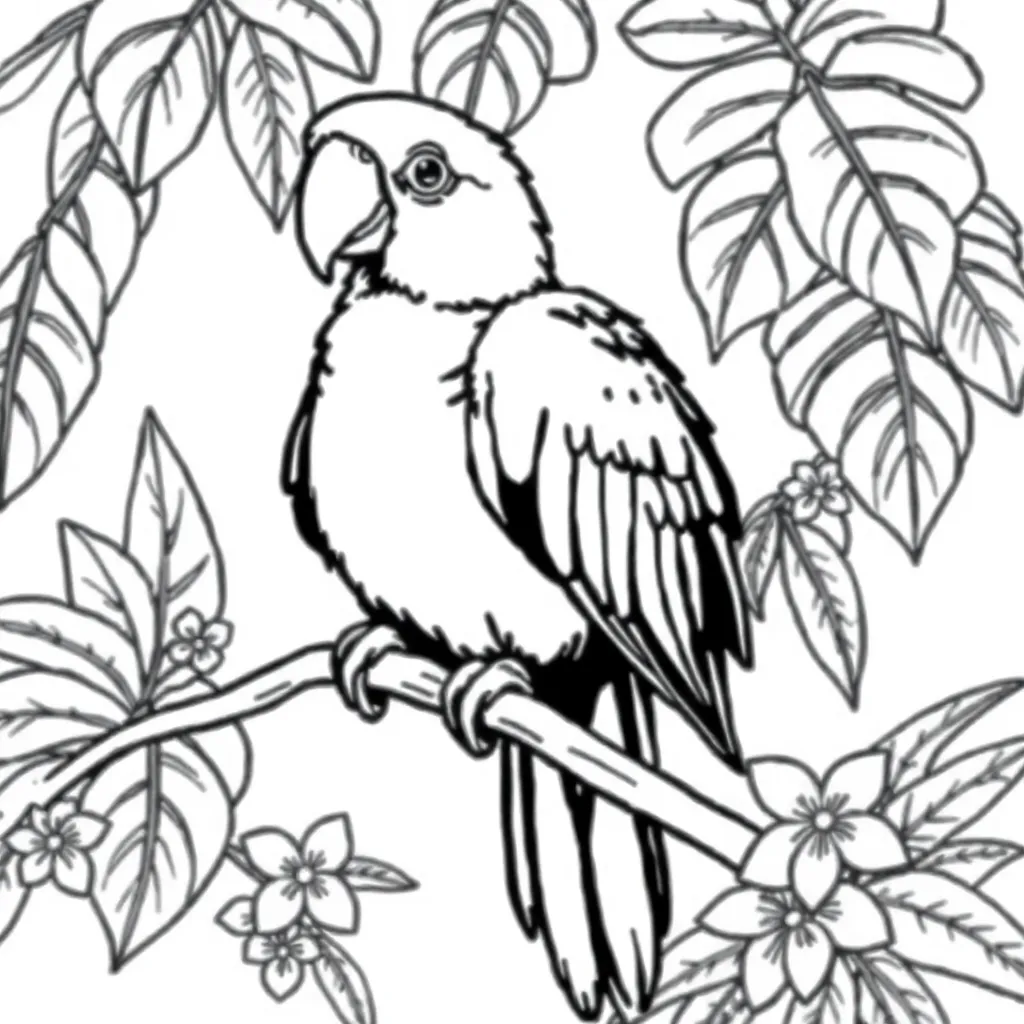 Parrot coloring page
