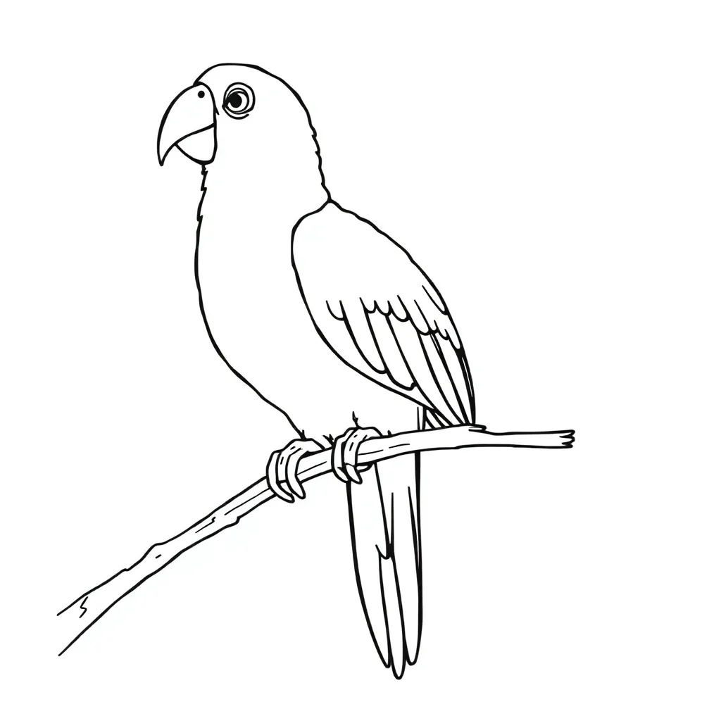 Parrot coloring page