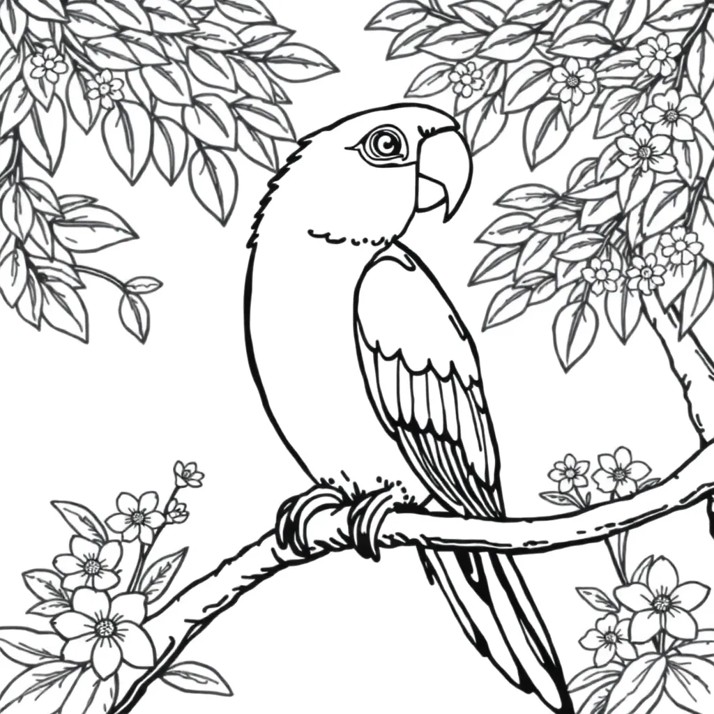 Parrot coloring page