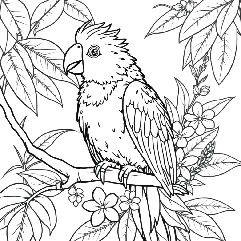 Parrot coloring page