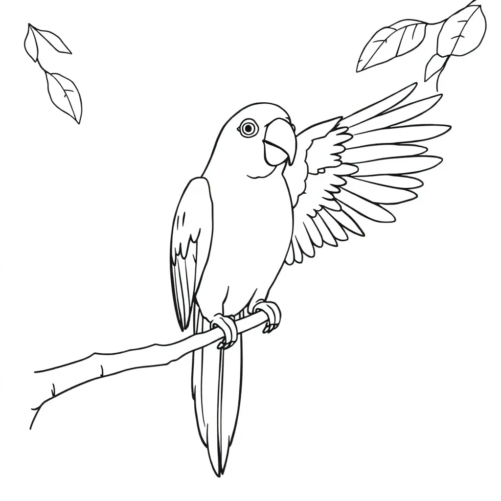 Parrot coloring page