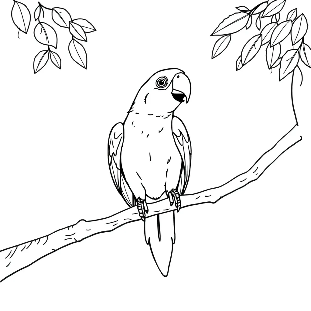 Parrot coloring page