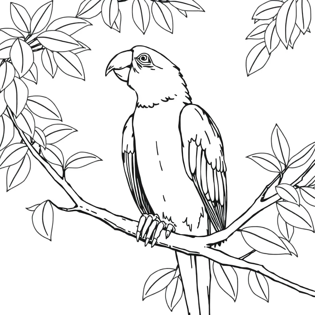 Parrot coloring page