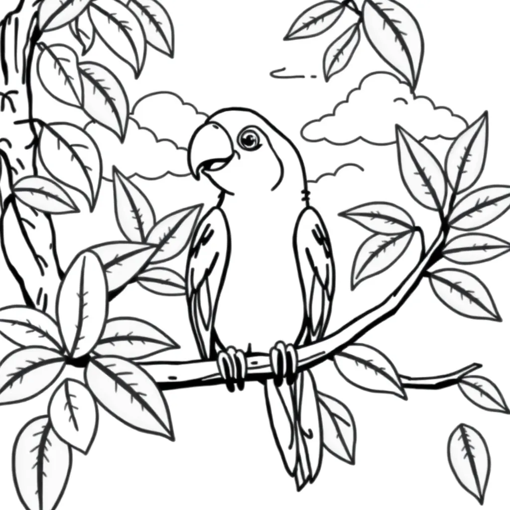 Parrot coloring page